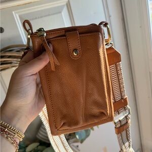HOBO Tan Leather Crossbody Bag